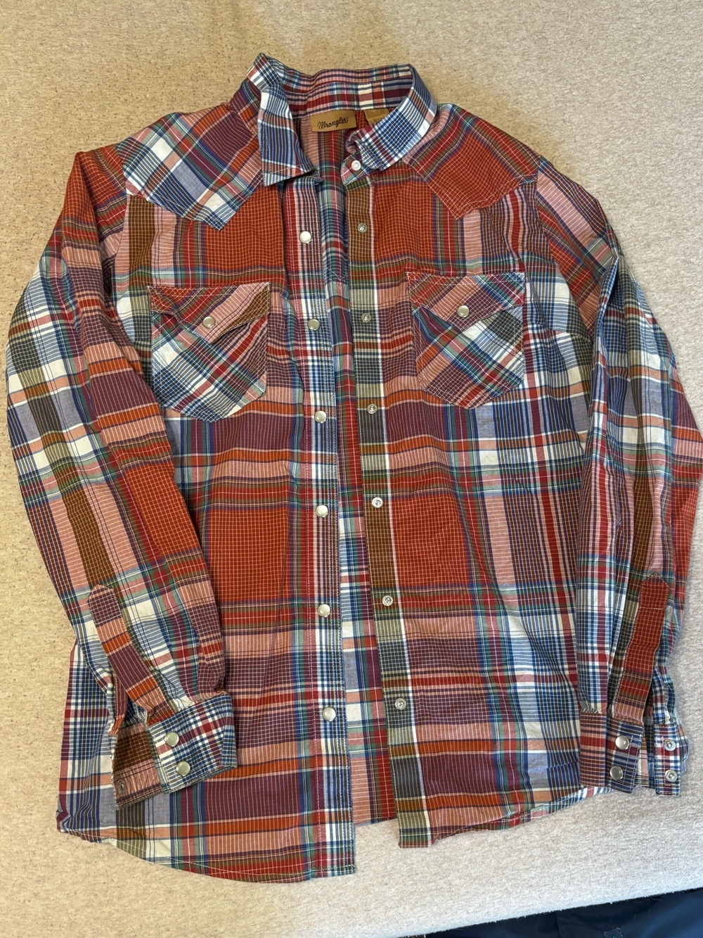 Wranglers Plaid Men's Button-Down Shirt Medium